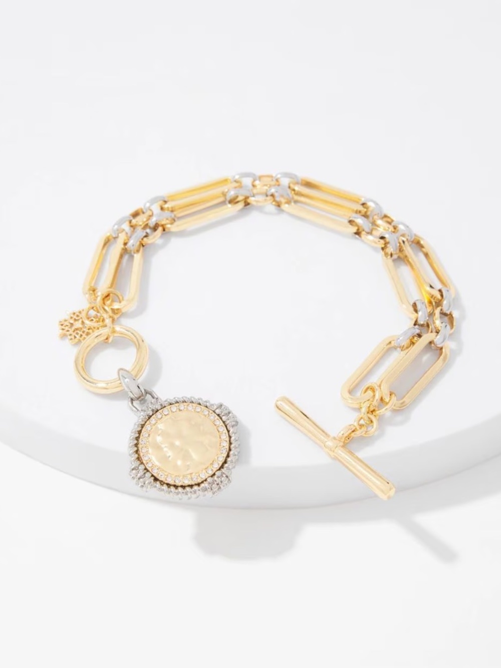 WHBM Mixed-Metal Coin Bracelet NWOT - Picture 3 of 4